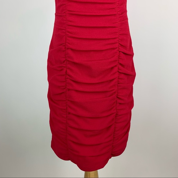 Nanette Lepore Pink Ruched Dress Sz 8 - Picture 3 of 13